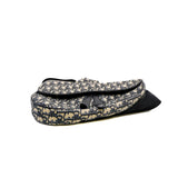 thumbnail saddle bag with strap in Black Dior Oblique Jacquard fabric