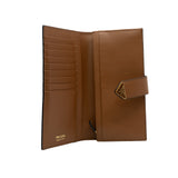 thumbnail long wallet in brown leather ghw