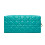 thumbnail Cannage Lambskin Lady Dior Aqua Green Clutch 2014 (No Chain Strap) - L'UXE LINK
