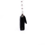 thumbnail Black Lambskin Leather Quilted Maxi Pearls Chain Card Holder Flap Bag LGHW Seri 31 - L'UXE LINK