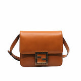 thumbnail box strap bag leather brown with crystal buckle ghw - L'UXE LINK