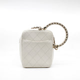 thumbnail 2019 CC White Lambskin Leather Round Handle Camera Case Satchel Bag GHW Seri 29 - L'UXE LINK