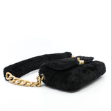 thumbnail Small Black Shearling Quilted Chunky Chain CC Flap Bag GHW Seri 30 - L'UXE LINK
