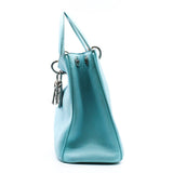thumbnail Medium Diorissimo Mint Blue/Grey Calfskin Handbag PHW With Strap - L'UXE LINK