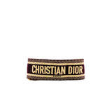 thumbnail Burgundy Canvas Embroidered Shoulder Strap GHW - L'UXE LINK