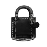 thumbnail Limited Mini Lady With Crystal And Stud In Lambskin Black PHW 2016 - L'UXE LINK