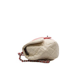 thumbnail Jumbo Classic White/Pink Caviar Leather Quilted Ombré Single Flap Bag PHW Seri 17 - L'UXE LINK