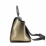 thumbnail TRAPEZE HANDLE BAG SMALL BLUE PATENT PHW - L'UXE LINK