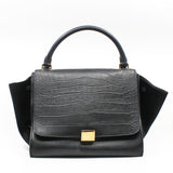 thumbnail Trapeze black crocodile embossed ghw - L'UXE LINK