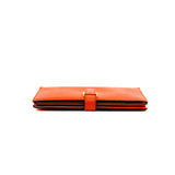 thumbnail Bearn Long Wallet In Orange Lizard Leather GHW Square N Stamp - L'UXE LINK