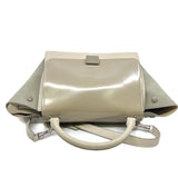 thumbnail small trapeze in patent/suede/ calfskin in light gery phw