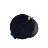 thumbnail Paris-Hamburg Round Mirror Navy Wool And Lambskin Quilted Charms - L'UXE LINK