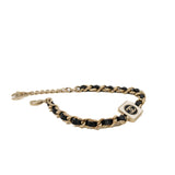thumbnail CC Logo Leather And Enamel Choker Necklace - L'UXE LINK