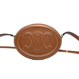 thumbnail Crossbody Oval Purse Cuir Triomphe In Smooth Calfskin Tan - L'UXE LINK