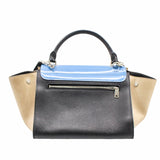 thumbnail TRAPEZE HANDLE BAG SMALL BLUE PATENT PHW - L'UXE LINK