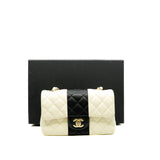 thumbnail Mini Rectangular In White/Black Lambskin Flap Bag GHW Seri GKNKXXXX - L'UXE LINK