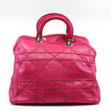 thumbnail Medium Cannage Granville In Dark Pink Lambskin Tote Bag PHW With Strap - L'UXE LINK
