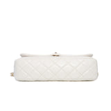 thumbnail 25.5cm Long Flap Bag With Enamel Buckle In White Calfskin LGHW Seri28XXXXX - L'UXE LINK
