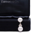 thumbnail Tiffany Aria Drop Earrings pearl three diamonds rrp5900 - L'UXE LINK