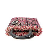 thumbnail Medium Lady Dior In Pink/Black/Multicolor Tweed Fringe Cannage Embroidered Handbag PHW With Strap - L'UXE LINK