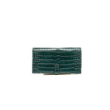 thumbnail Bearn Long Wallet 6O Vert Cypress Crocodile GHW C Stamp - L'UXE LINK