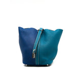 thumbnail picotin 18cm tc deep blue mix blue jeans D stamp - L'UXE LINK