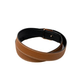 thumbnail Reversible 24mm Eileen Belt In Epsom/Swift Gold/Black RGHW Size 75 - L'UXE LINK
