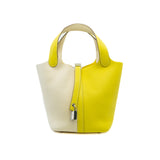 thumbnail Picotin 18 TC Leather Lime/Nata PHW Y Stamp - L'UXE LINK