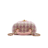 thumbnail Runway Top Handle In Pink Tweed Vanity Handbag GHW - L'UXE LINK