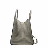 thumbnail Luggage Bag medium Crocodile Embossed Phantom grey ghw - L'UXE LINK