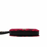 thumbnail Ayers-Paneled Embroidered Satin Shoulder Bag Black Red - L'UXE LINK