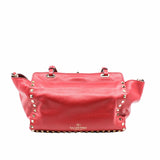 thumbnail Rockstud Tote Pebbled Small Leather Red PHW - L'UXE LINK