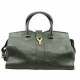 thumbnail Chyc Cabas Tote Medium green Leather Aged Gold - L'UXE LINK