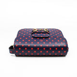 thumbnail 1955 Horsebit Bag in navy leather with red polka dots ghw - L'UXE LINK