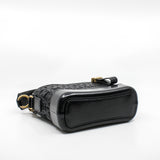 thumbnail Small Gabrielle In Black Calfskin and Wool Felt Hobo Bag With Logo Handle Laser Cut Seri 28 - L'UXE LINK