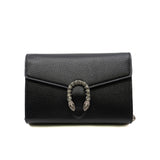 thumbnail dionysus wallet on chain leather in black PHW with crystal
