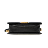 thumbnail Medium Leboy Chevron In Black Caviar Leather Flap Bag GHW Seri 26 - L'UXE LINK