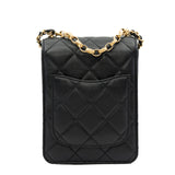 thumbnail Resin And Pearl Black Calfskin Quilted CC Flap Bag GHW Seri 30 - L'UXE LINK
