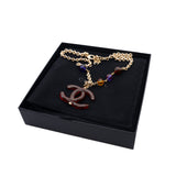 thumbnail Acrylic Jelly Candy Color CC Logo Ember Color Necklace - L'UXE LINK