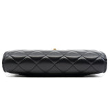 thumbnail Pearl Crush Black Lambskin Leather Wallet On Chain GHW - L'UXE LINK