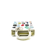thumbnail Medium Lady Dior In White Patch Embellished Leather Handbag PHW (No Strap)