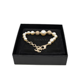 thumbnail Bracelet Faux Pearl With Yellow Gold Ball GHW - L'UXE LINK