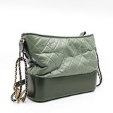 thumbnail Medium Gabrielle In Two Tone Green Quilted Aged Calfskin Leather Hobo Bag Seri 25 - L'UXE LINK