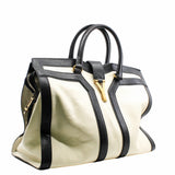 thumbnail Tote Bag Leather Black White - L'UXE LINK