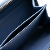 thumbnail Zip Around Coin Purse Wallet Leather Denim Blue GHW - L'UXE LINK