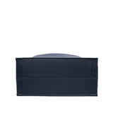 thumbnail Medium Book Tote In Navy Embossed Leather 2020 - L'UXE LINK