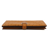 thumbnail bearn long wallet in ostrich gold A stamp - L'UXE LINK