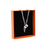 thumbnail Silver Equestre White Leather Necklace Metal Necklace PHW - L'UXE LINK