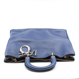 thumbnail Large Diorissimo In Blue/Nude Pink Calfskin Handbag PHW With Strap - L'UXE LINK