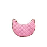 thumbnail Small Pink Matelasse Coco Mark Chain Lambskin Quilted Hobo Bag GHW Seri ENKUXXXX - L'UXE LINK